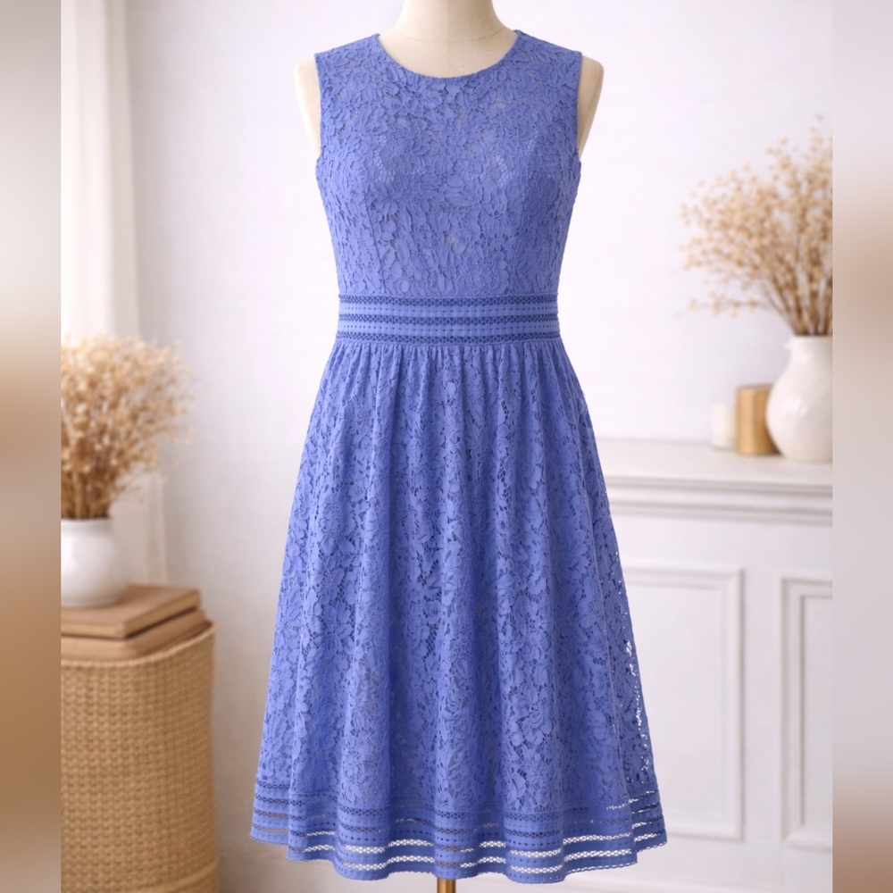 Al’ofa Periwinkle Lace Midi Dress